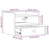 vidaXL Sängbord med låda Vit 38 x 36 x 29,5 cm Massiv furu