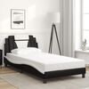 vidaXL Bed Frame "Viana" without Mattress Black and White 100x200 cm Faux Leather