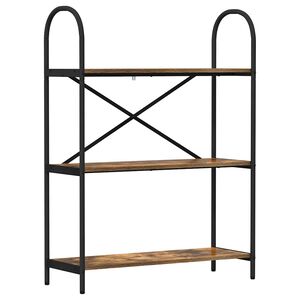 vidaXL Hyllsystem 3 niv&aring;er 80 x 30 x 109 cm Konstruerat tr&auml; R&ouml;kt ek