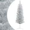 vidaXL Konstgjort smalt jultr&auml;d 150 cm PVC och st&aring;l Silver