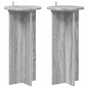 vidaXL V&auml;xtst&auml;ll 2 pcs Gr&aring; sonoma-ek 29,5 x 29,5 x 60 cm