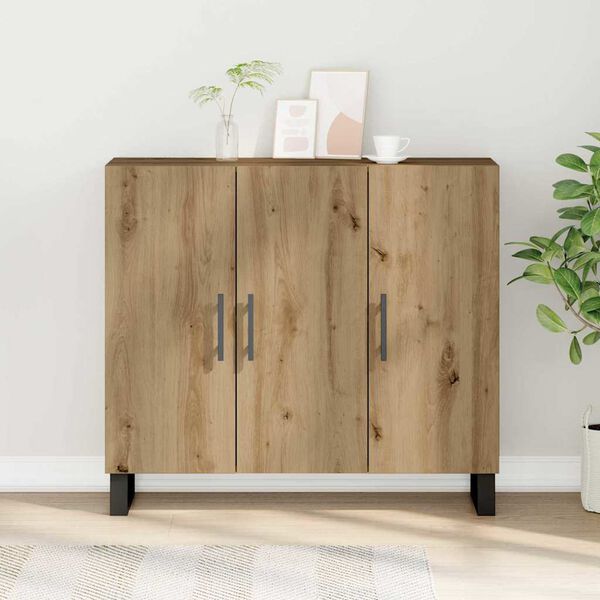 vidaXL Sideboard Artisan Ek 90 x 34 x 80 cm Konstruerat tr&auml;