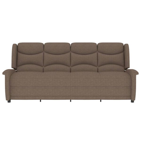 vidaXL Massagefåtölj 4-sits taupe tyg