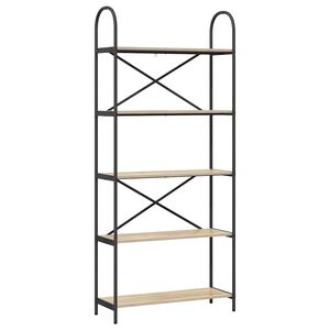 vidaXL Hyllsystem 5 niv&aring;er 80 x 30 x 183 cm Konstruerat tr&auml; Sonoma-ek