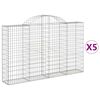 vidaXL Gabioner b&aring;gformade 5 st 200x30x120/140 cm galvaniserat j&auml;rn
