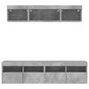 vidaXL Tv-bänk 5 delar LED betonggrå konstruerat trä