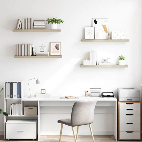 vidaXL Sv&auml;vande v&auml;gghyllor 4 st ek 90x23,5x3,8 cm MDF