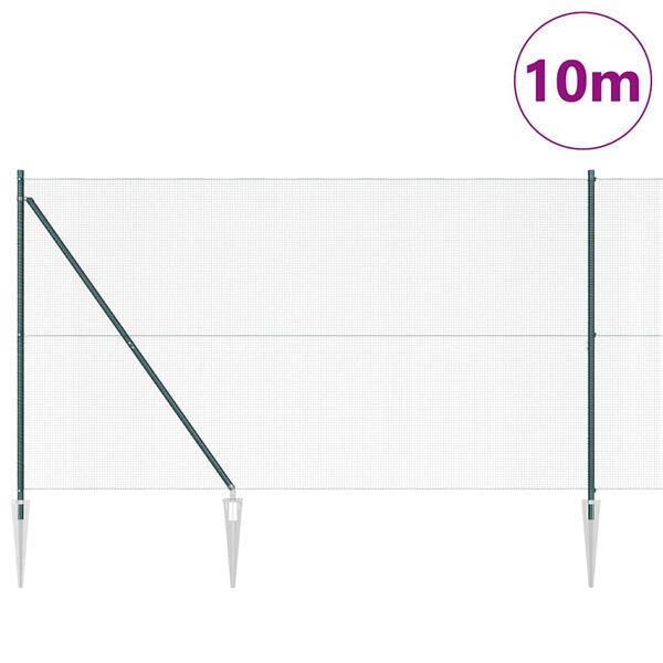 vidaXL St&auml;ngselstolpe Gr&ouml;n 10 x 1,6 m (12 x 12 mm n&auml;t) St&aring;l och PVC