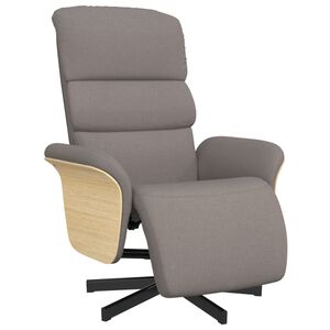 vidaXL Reclinerf&aring;t&ouml;lj med fotst&ouml;d taupe tyg