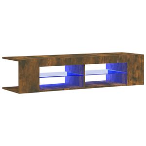 vidaXL Tv-b&auml;nk med LED-belysning r&ouml;kf&auml;rgad ek 135x39x30 cm