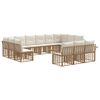 vidaXL Utomhussoffset 13 pcs Naturlig och Creamvit Polyester