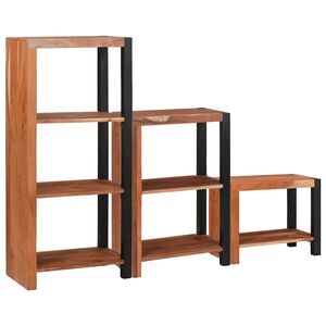 vidaXL Hyllsystem 6 niv&aring;er 3 st 50 x 30 x 110 cm Massivt Akaciatr&auml;
