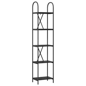 vidaXL Hyllsystem 5 niv&aring;er 40 x 30 x 183 cm Konstruerat tr&auml; Svart Ek