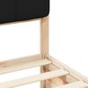 vidaXL Sängram med Klädd Huvudgavel Svart 140 x 190 cm Massiv furu