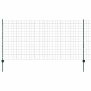 vidaXL Euro Staket med St&ouml;d 25 x 1,2 m PVC-belagda st&aring;l Gr&ouml;n Mesh