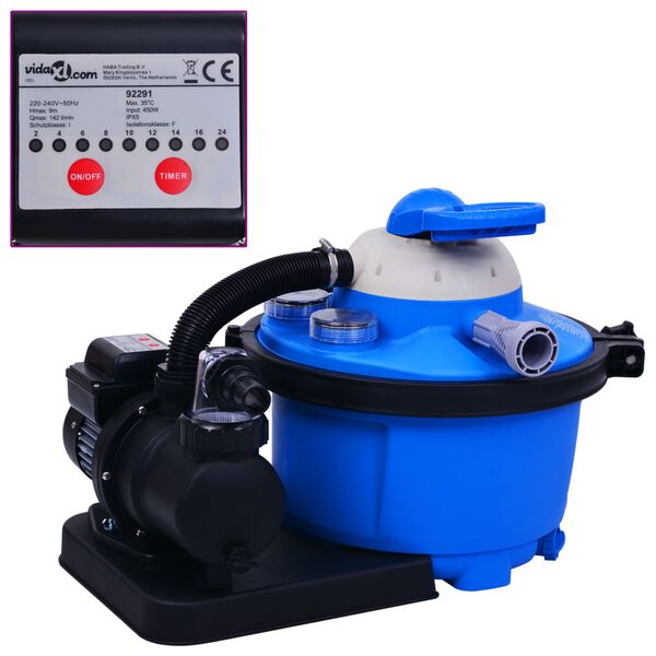 vidaXL Sandfilterpump 450 W 25 L