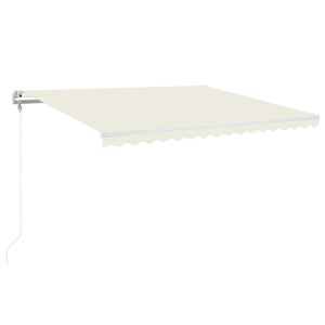 vidaXL Automatisk markis med vindsensor & LED 400x350 cm gr&auml;ddvit