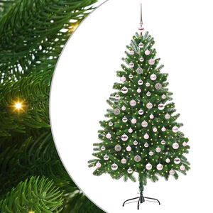 vidaXL Julgran med 300 LED-lampor med stativ Gr&ouml;n 180 cm PE