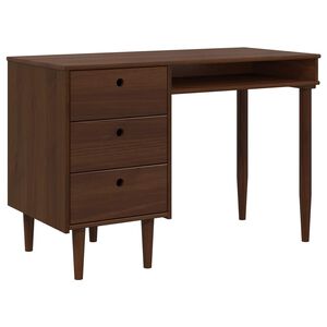 vidaXL Skrivbord BILBAO M&ouml;rk karamell 114 x 53 x 75 cm