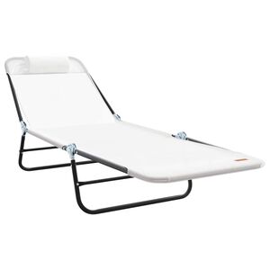 vidaXL Hopf&auml;llbar solstol Kr&auml;m 182 x 55 x 85,5 cm Textilene