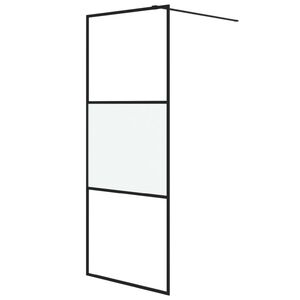 vidaXL Duschv&auml;gg svart 80x195 cm halvfrostat ESG-glas