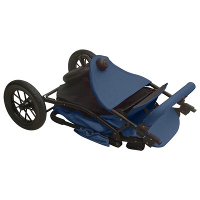 vidaXL Barnvagn marinblå stål