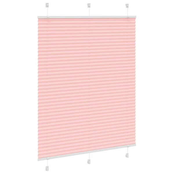 vidaXL Plisserad persienn rosa 105x150 cm tyg bredd 104,4cm polyester