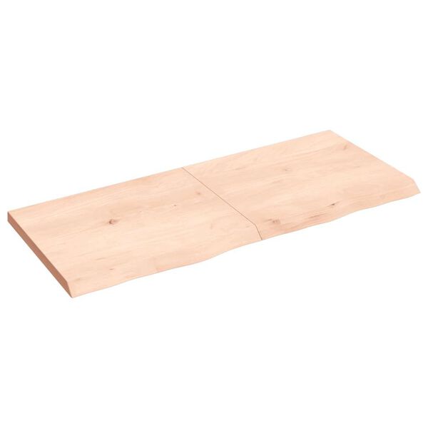 vidaXL B&auml;nkskiva f&ouml;r badrum 120x50x(2-4) cm obehandlat massivt tr&auml;