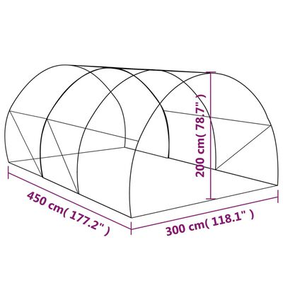 vidaXL Växthus 13,5m² 450x300x200 cm