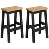 VidaXL H&ouml;g Barstol EKAI 2 pcs Svart 40 x 29 x 63 cm Massiv furu