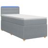 vidaXL Boxspring s&auml;ng med madrass och LED Ljusgr&aring; 90 x 190 cm Tyg