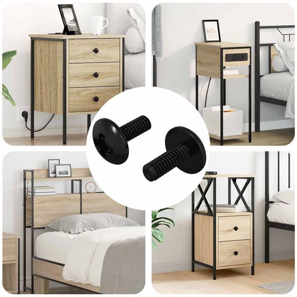 vidaXL Hylsskruvar 2 pcs Svart M4 x 10 mm St&aring;l