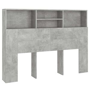vidaXL S&auml;nggavel med f&ouml;rvaring betonggr&aring; 140x19x103,5 cm