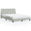 vidaXL Bed Frame with LED without Mattress "Hanko" Light Grey 140x190 cm Velvet
