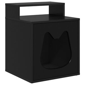 vidaXL Katt hus Svart 42,5 x 40 x 53,5 cm Konstruerat tr&auml;