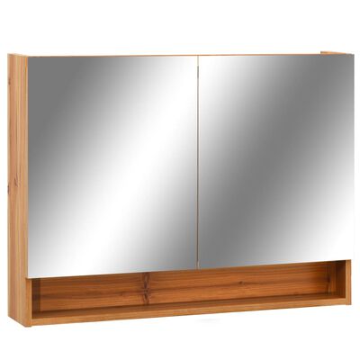 vidaXL LED-Spegelskåp för badrum ek 80x15x60 cm MDF