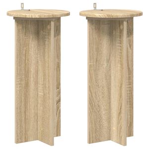 vidaXL V&auml;xtst&auml;ll 2 pcs Sonoma-ek 29,5 x 29,5 x 60 cm Konstruerat tr&auml;
