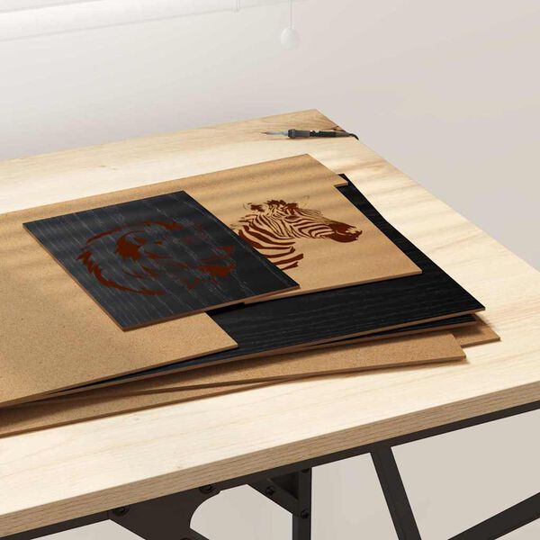 vidaXL Dekorpaneler 50 pcs Svart Ek 30 x 42 x 0.27 cm Konstruerat tr&auml;