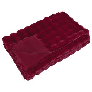vidaXL Faux Kaninp&auml;ls Filt Olite Bordeaux R&ouml;d 130 x 150 cm Polyester