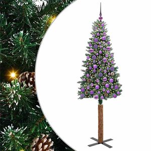 vidaXL Smal julgran med 300 LED-lampor Gr&ouml;n 180 cm PVC och solid furu