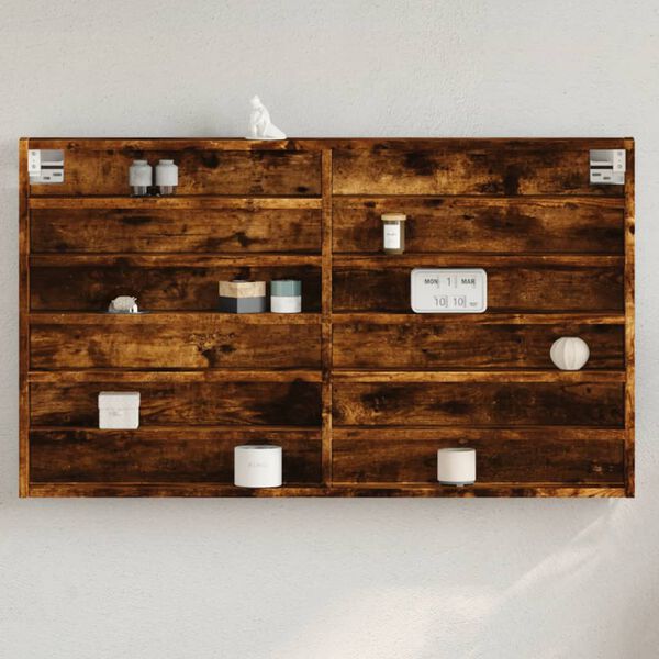 vidaXL Vitrinsk&aring;p r&ouml;kf&auml;rgad ek 100x8,5x58 cm konstruerat tr&auml;