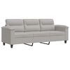 vidaXL 3-sitssoffa Ljusgr&aring; 180 cm mikrofibertyg