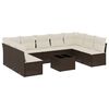 vidaXL Loungegrupp 10 delar med brun dynor konstrotting