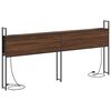 vidaXL F&ouml;rvaringsgavel med Laddstation brun ek 203 x 15 x 98 cm