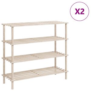 vidaXL Skohyllor 4 hyllplan 2 st massivt grantr&auml;