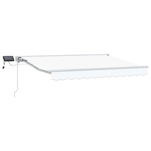 vidaXL Manuell markisram med LED-lampor Vit 3 x 2,5 m