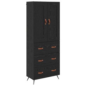 vidaXL Sk&aring;p Svart Ek 69,5 x 34 x 180 cm Konstruerat tr&auml;