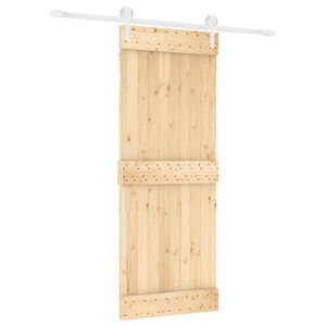 vidaXL Skjutd&ouml;rr 80 x 210 cm Massiv furutr&auml;d&ouml;rr (obehandlad)
