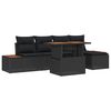 vidaXL Tr&auml;dg&aring;rdsoffset 6 st Svart Poly rattan
