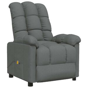 vidaXL Massagef&aring;t&ouml;lj m&ouml;rkgr&aring; tyg